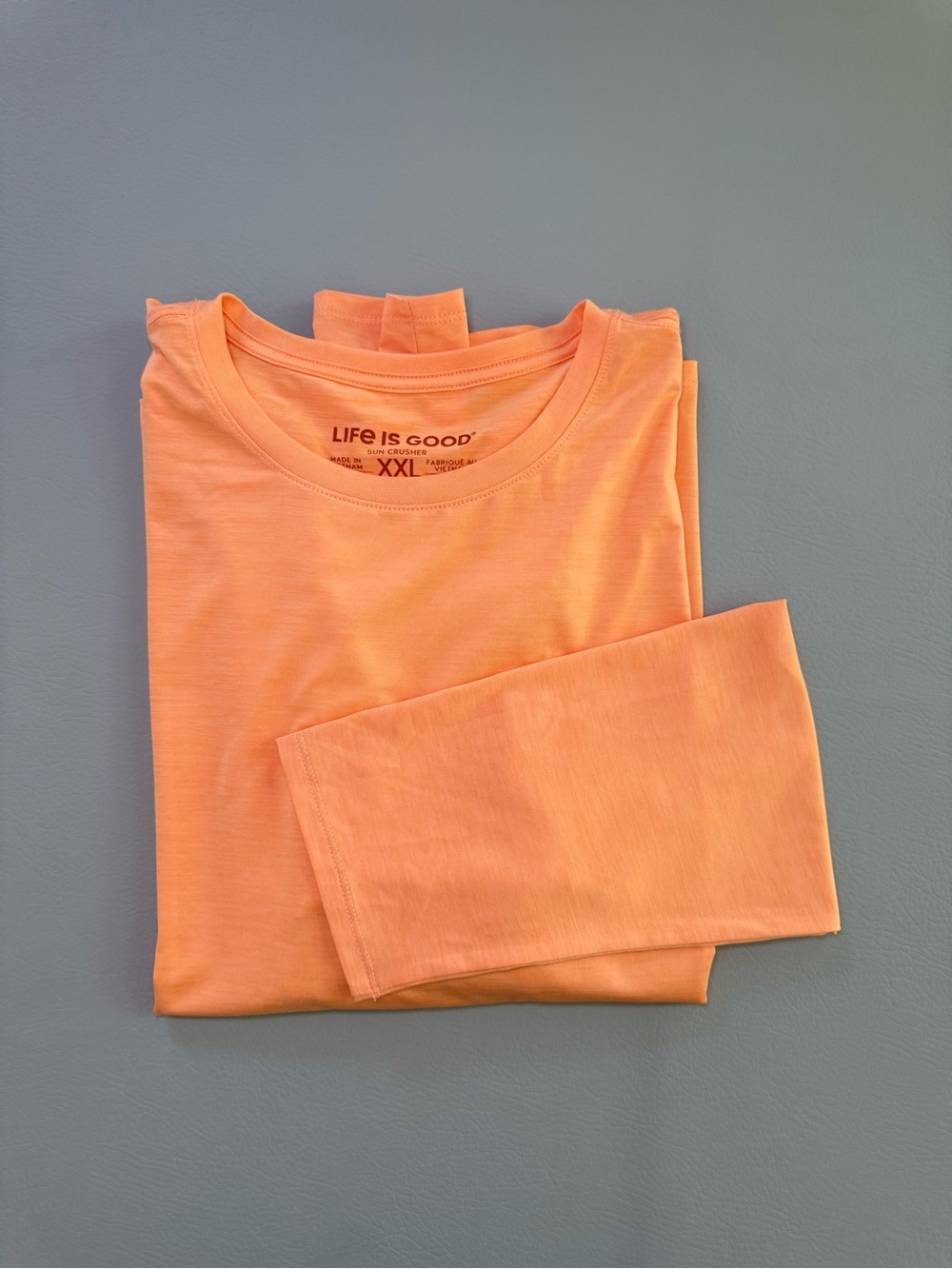 Life is Good Women's Sun Crusher Tee Shirt Orange Long Sleeve XXL UPF 50